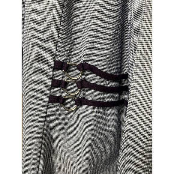 Vintage Womens Blazer Equestrian Harness Ring Detail Houndstooth Academia - Picture 5 of 16